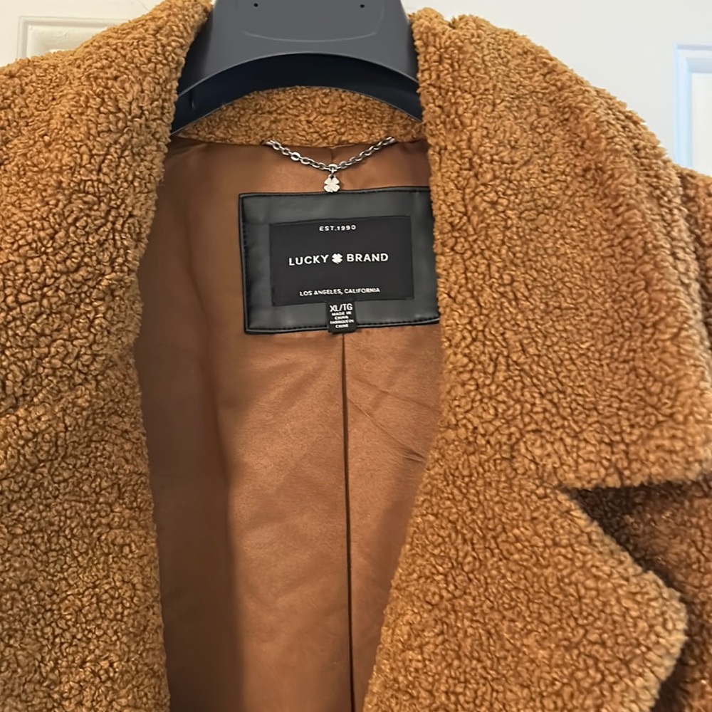 Lucky brand, teddy bear, coat, extra-large, tobacco color